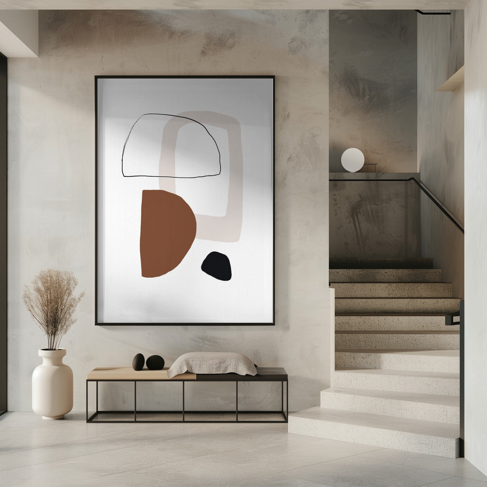 Minimalistische geometrische vormen in aardse tinten | Poster