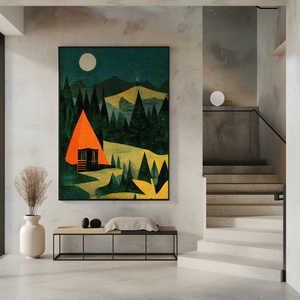 Maanverlichte hutdroom | Poster