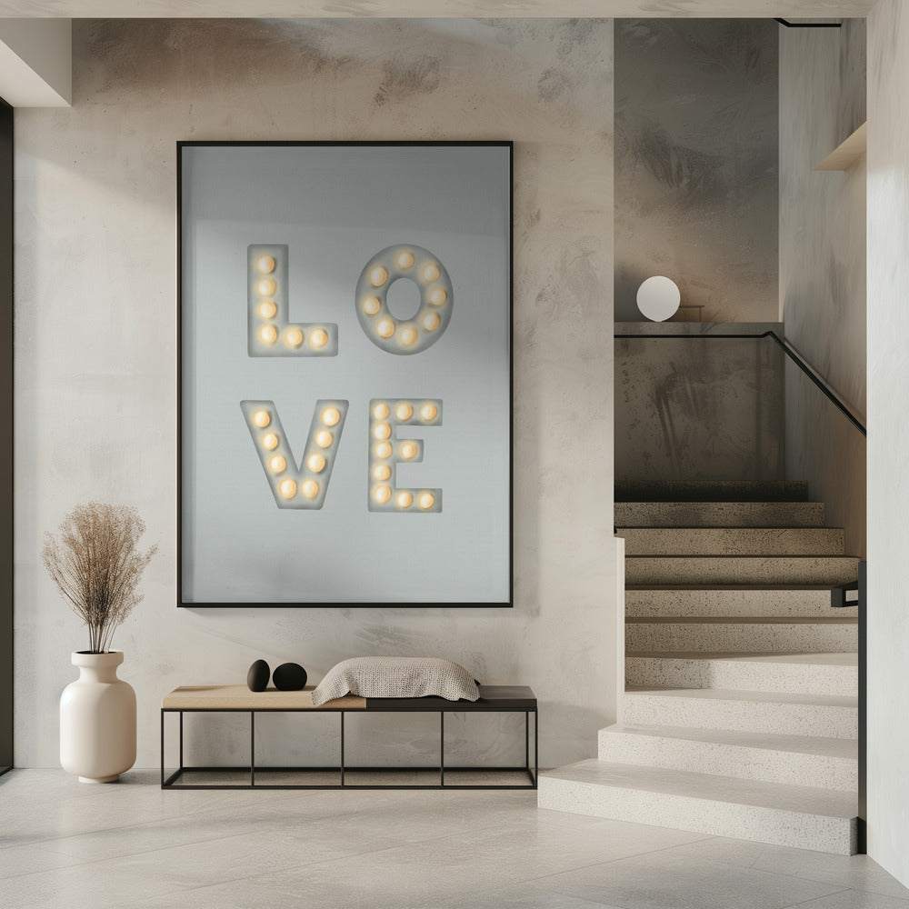 LIEFDE Lichtletters Groen | Poster
