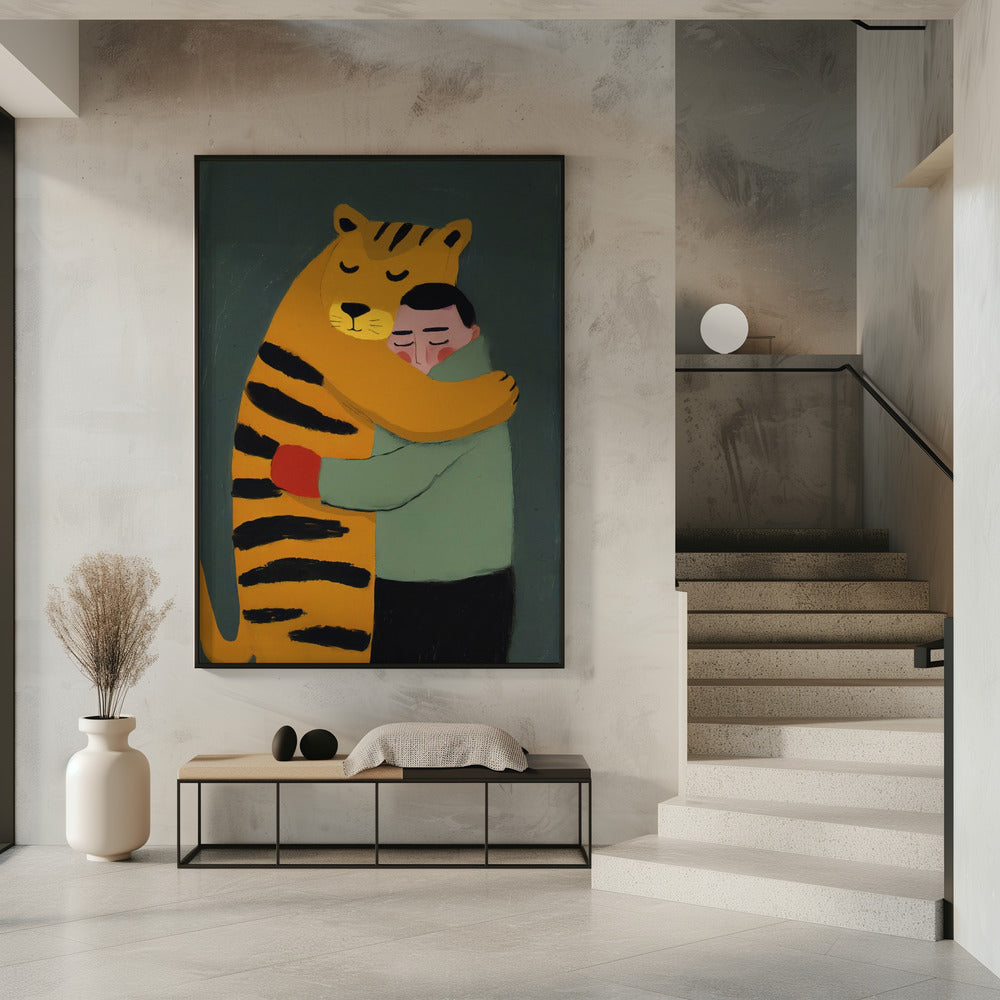 De zachte knuffel van de tijger | Poster
