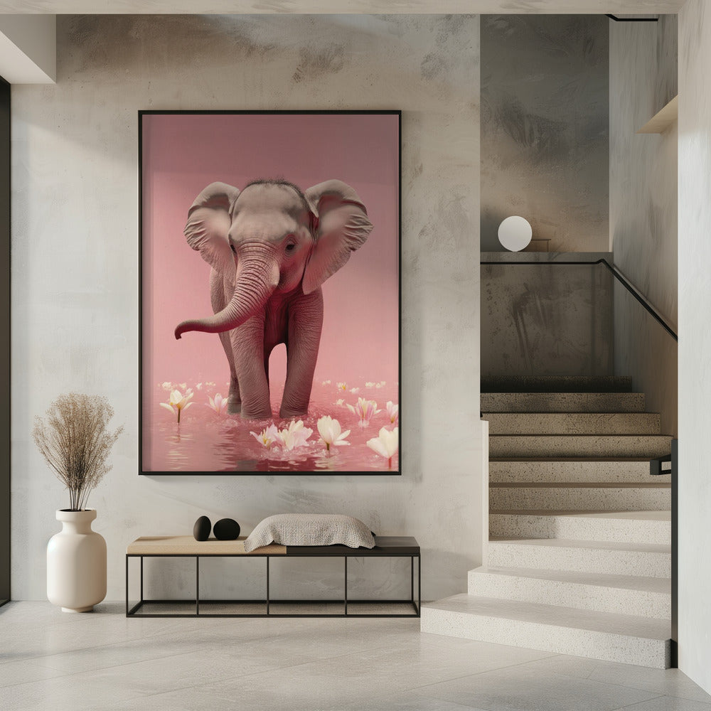 Olifant in bloesem | Poster