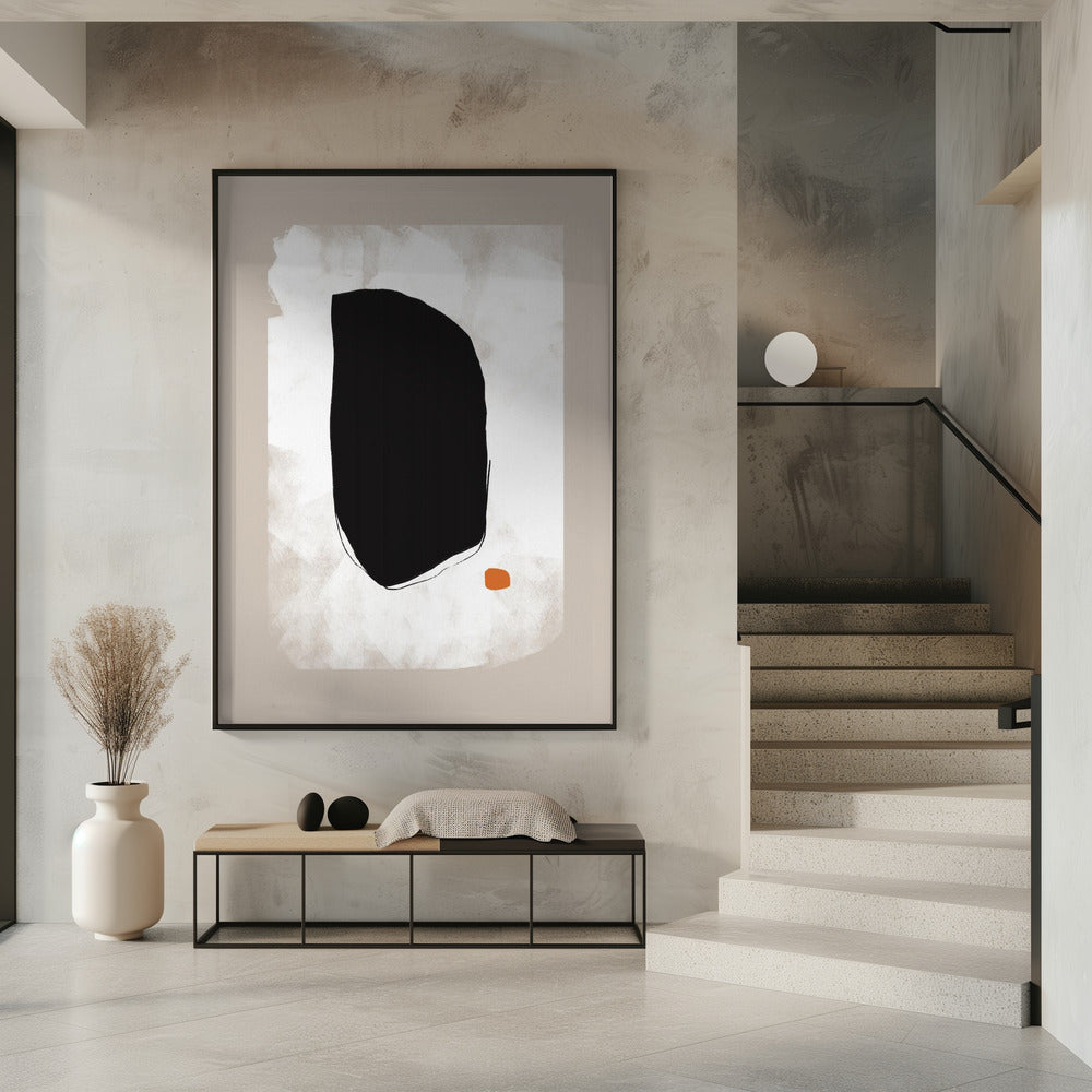 Gedurfde zwarte vorm met contrast | Poster