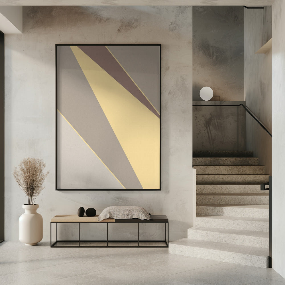 Abstracte vormen geel | Poster
