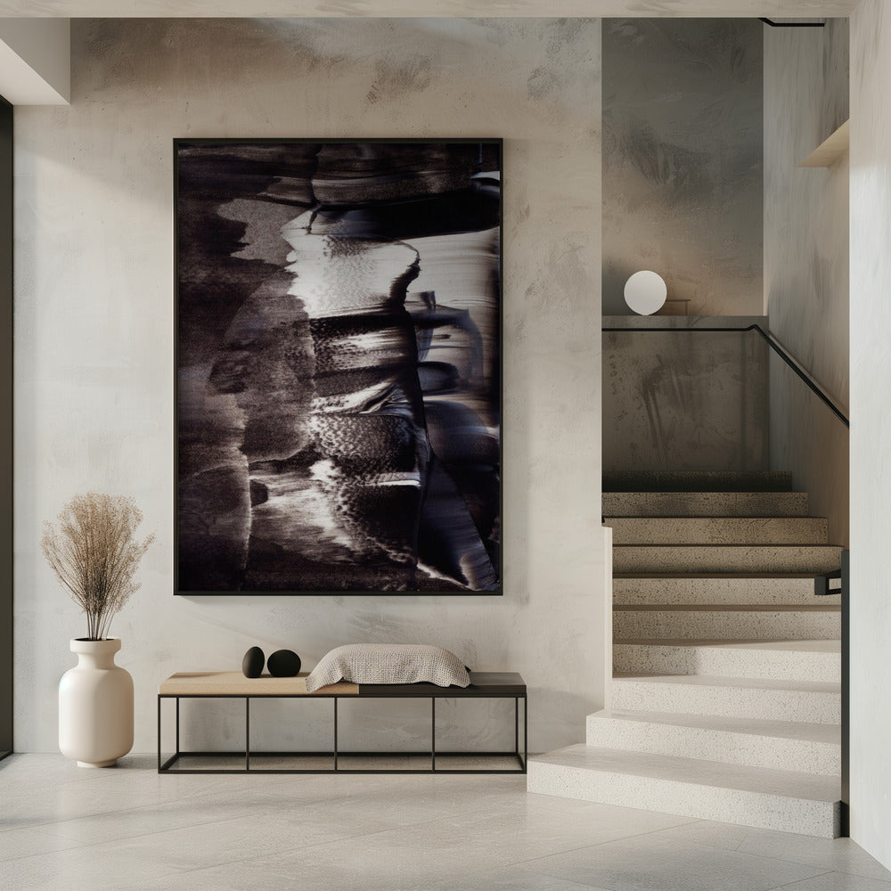 Monochrome texturen en vloeiende penseelstreken | Poster