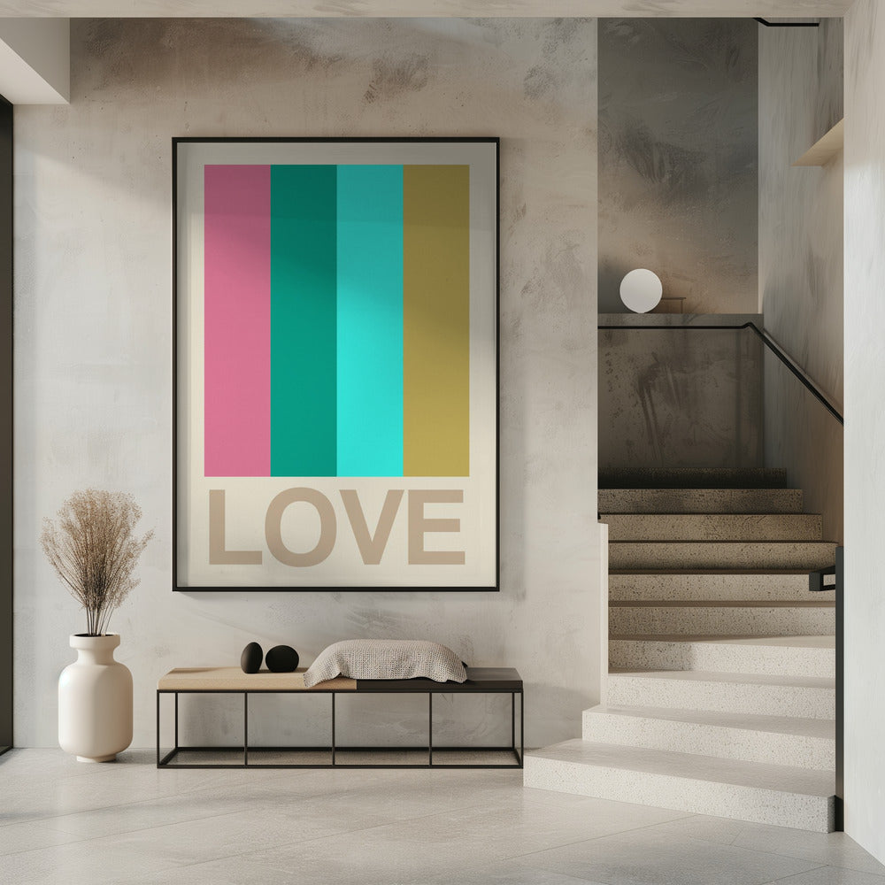 Retro streep LOVE Citrus | Poster