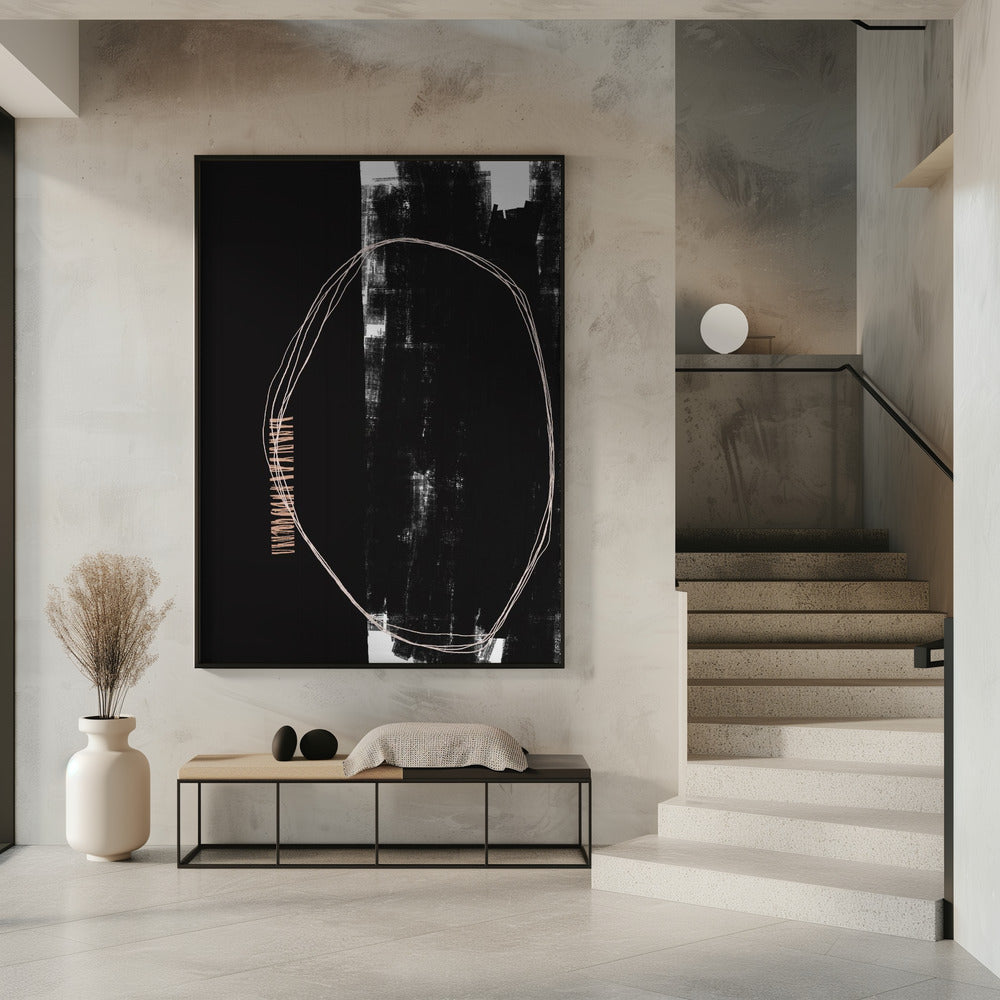 Abstract zwart-wit kunstwerk | Poster