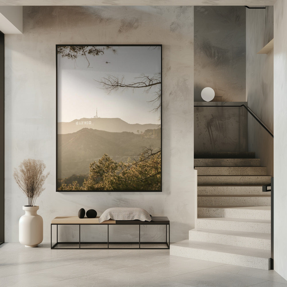 Zonsondergang boven Hollywood | Poster