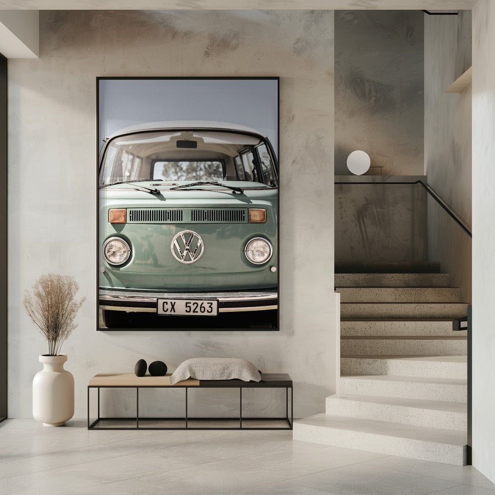 Klassiek ontwerp in zachte groene tinten auto's | Poster