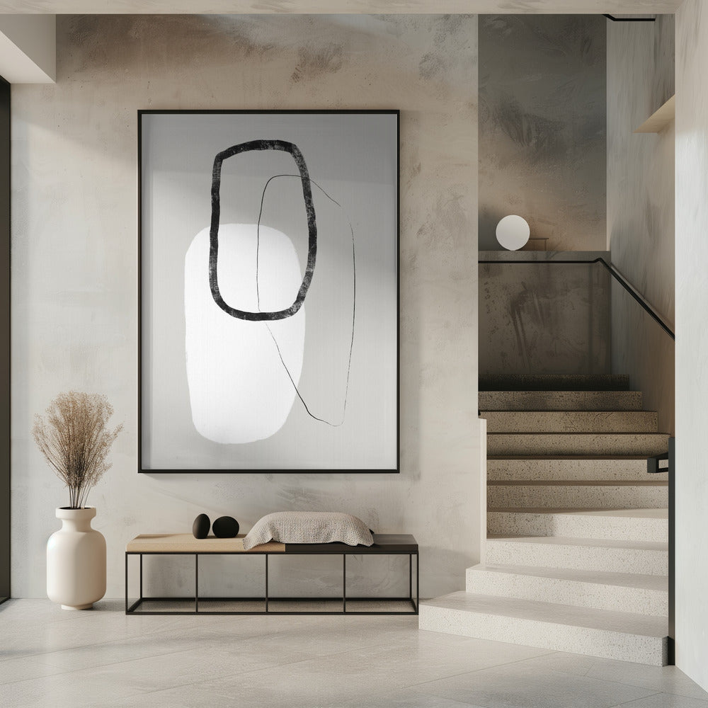 Simple Black and White Geometric Shapes | Poster