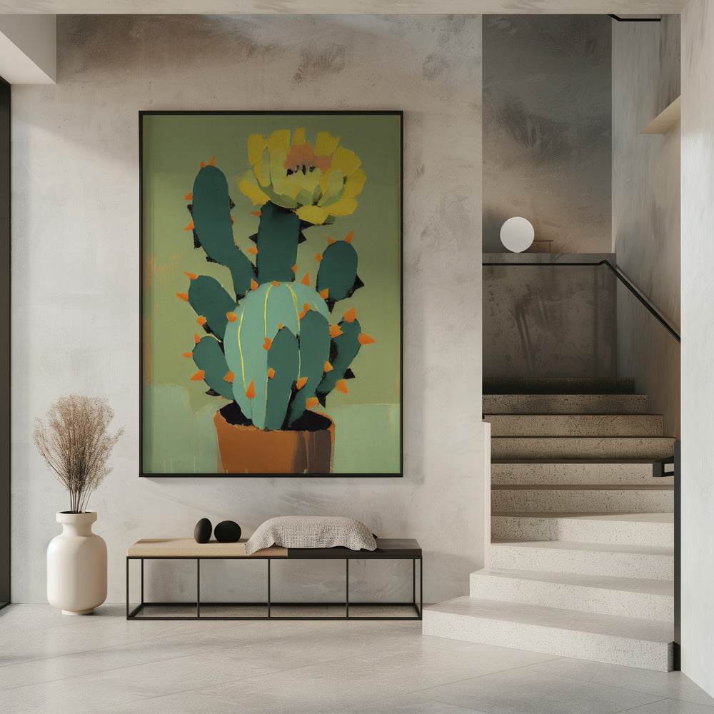 Bloeiende Cactus | Poster