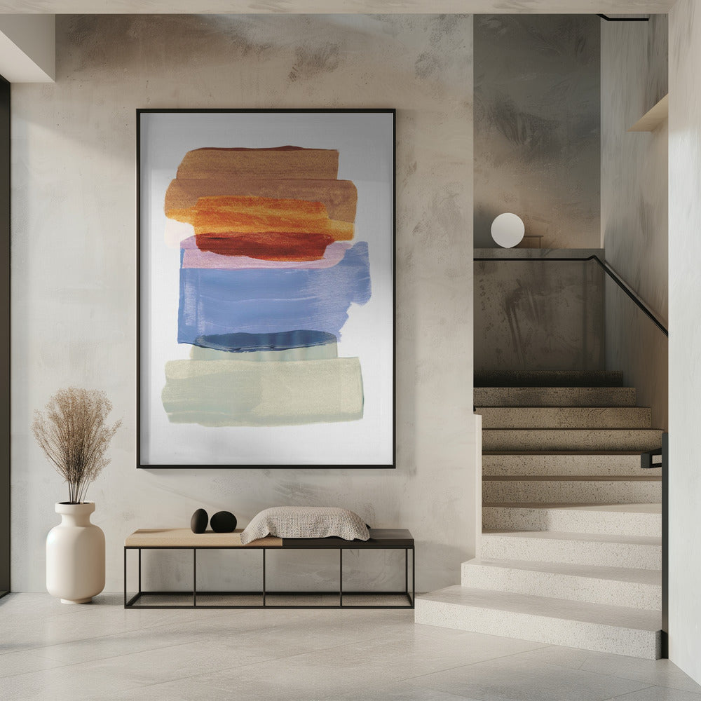 Abstracte penseelstreken 49 A1 | Poster