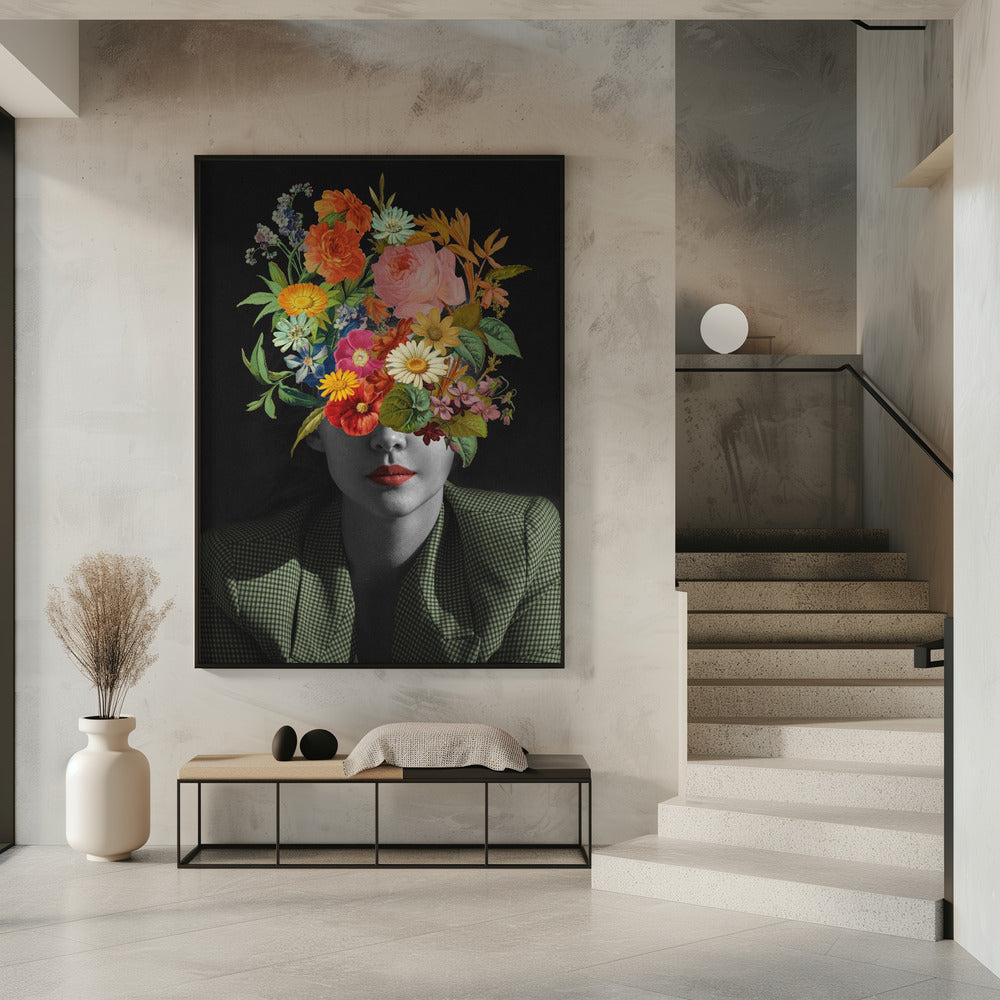 Groen Vintage Boeket | Poster