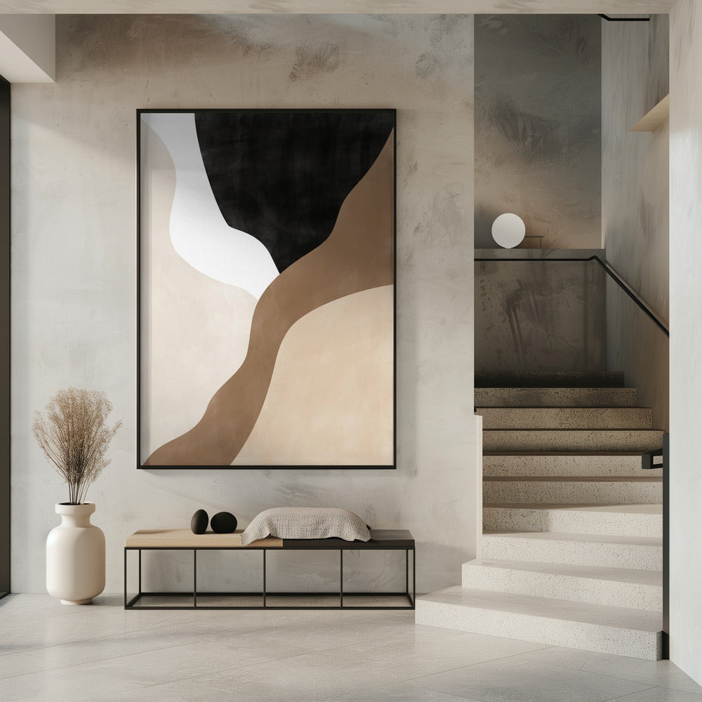 Abstracte beige en bruine kunst | Poster