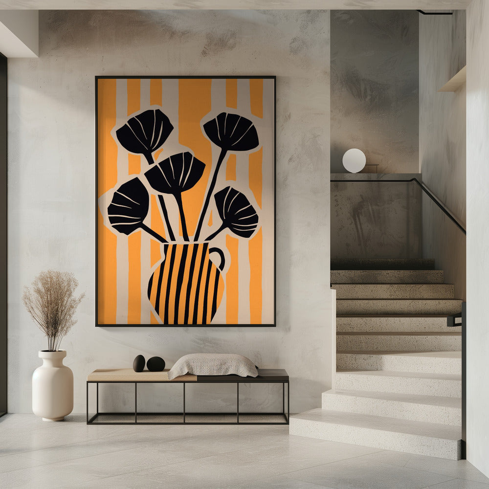 Opvallende bloemenstrepen | Poster