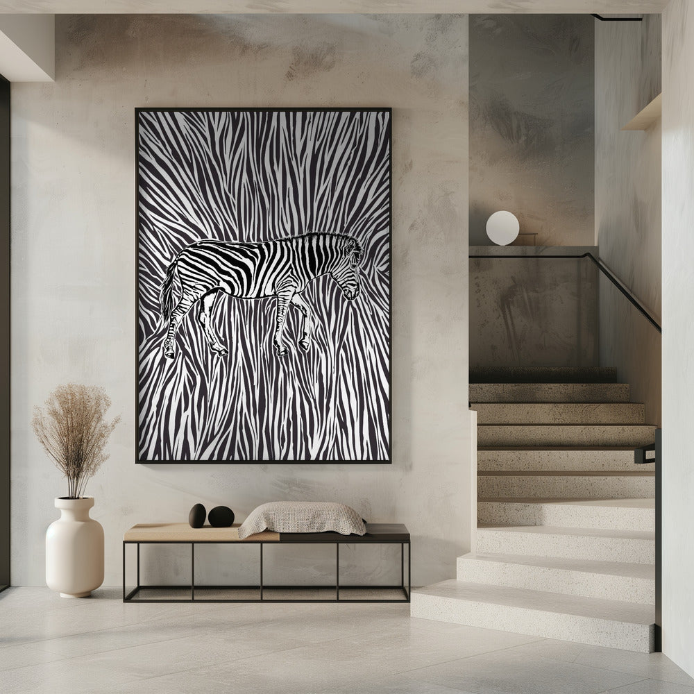 Afrikaanse zebra in opvallende camouflage | Poster
