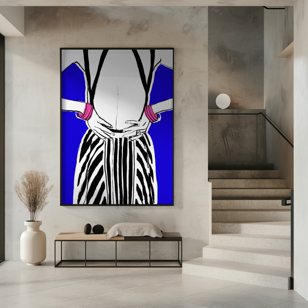 Gedurfde strepen, blauwe achtergrond | Poster