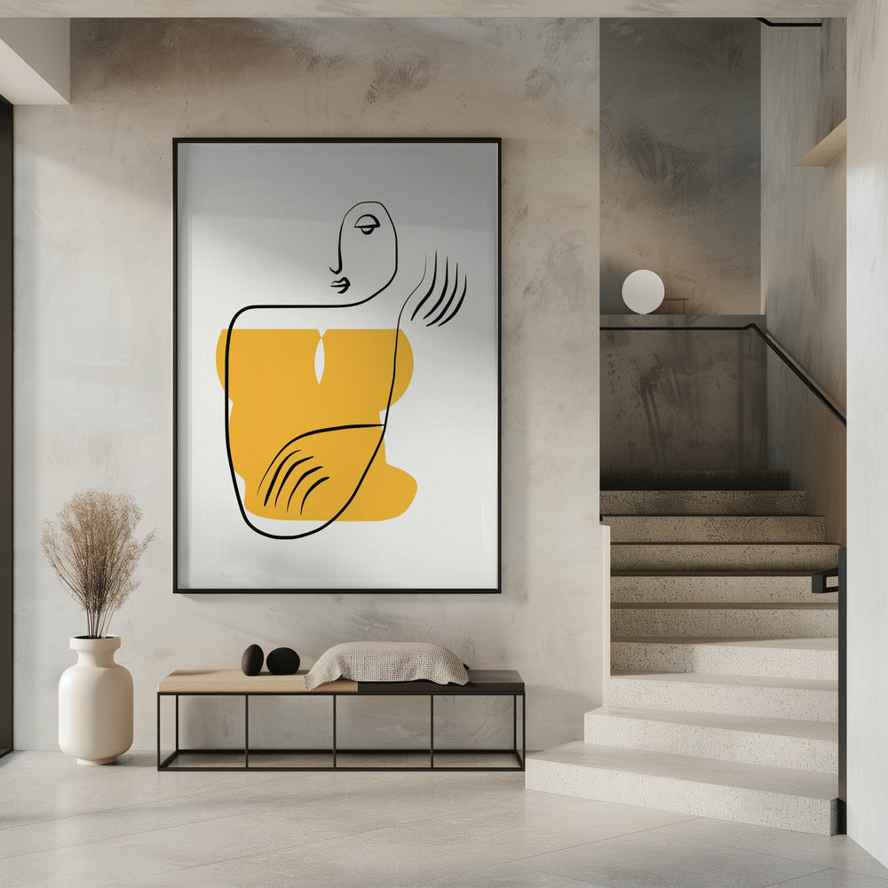 Abstracte lijntekening van een persoon | Poster