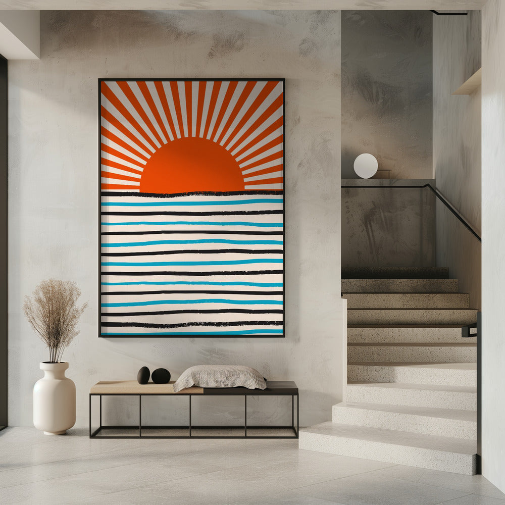 Rode Zon en Zee | Poster