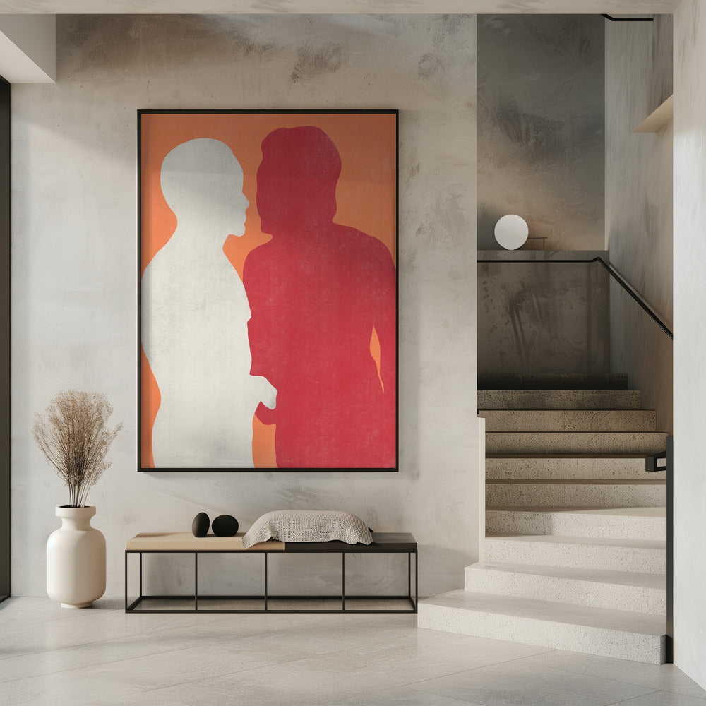 Silhouetten van twee figuren | Poster