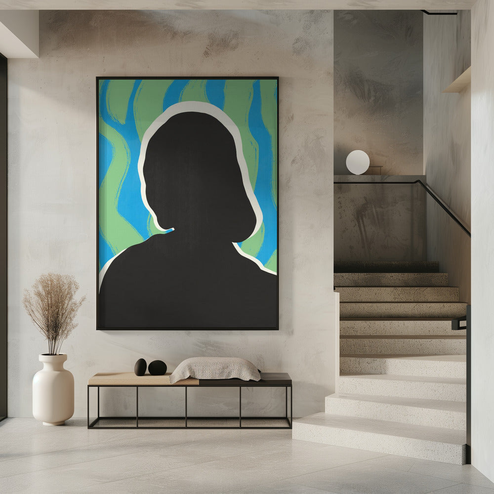 Anoniem portret in koele kleuren | Poster