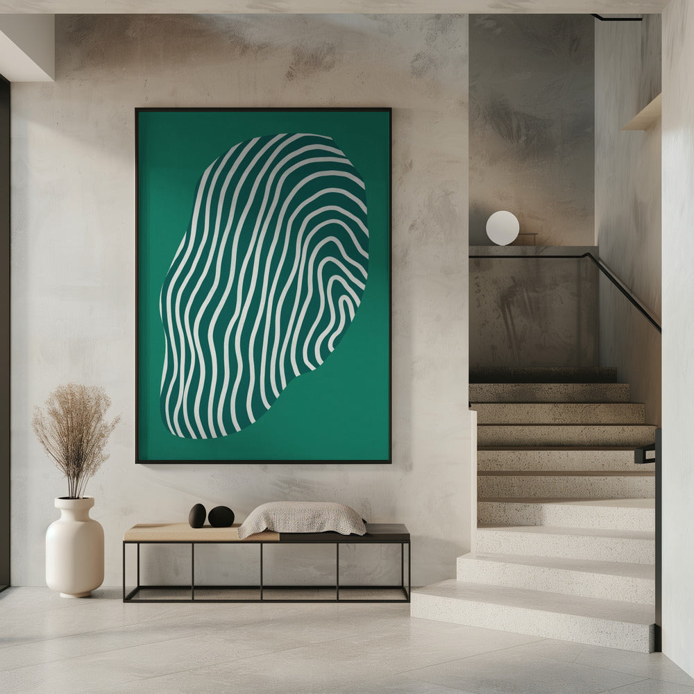 Lijnkunst opgesloten in ruimtegroen | Poster