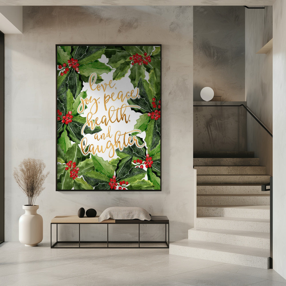 Hulstbloemkunst met vakantiewensen | Poster