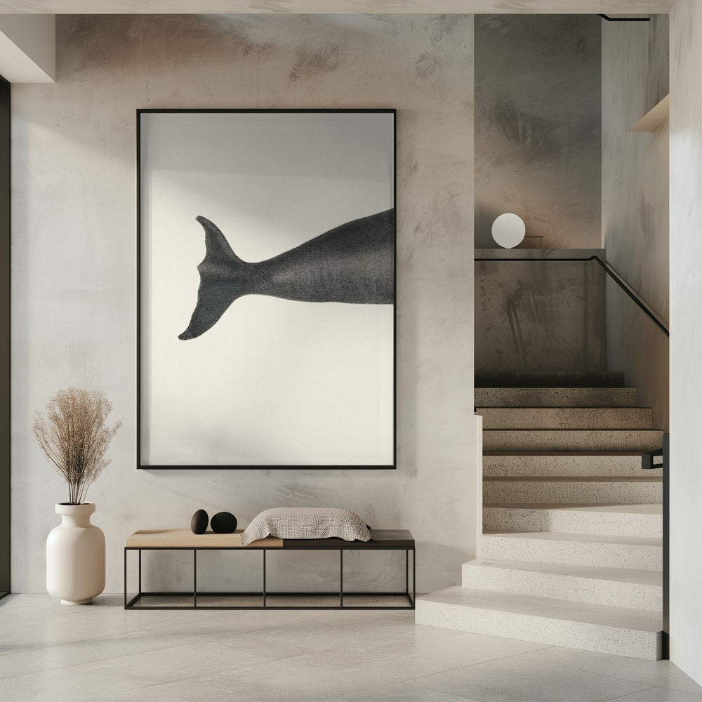 Whale Tight Crop I Handcolored Sealife Lithograph 1824 | Poster