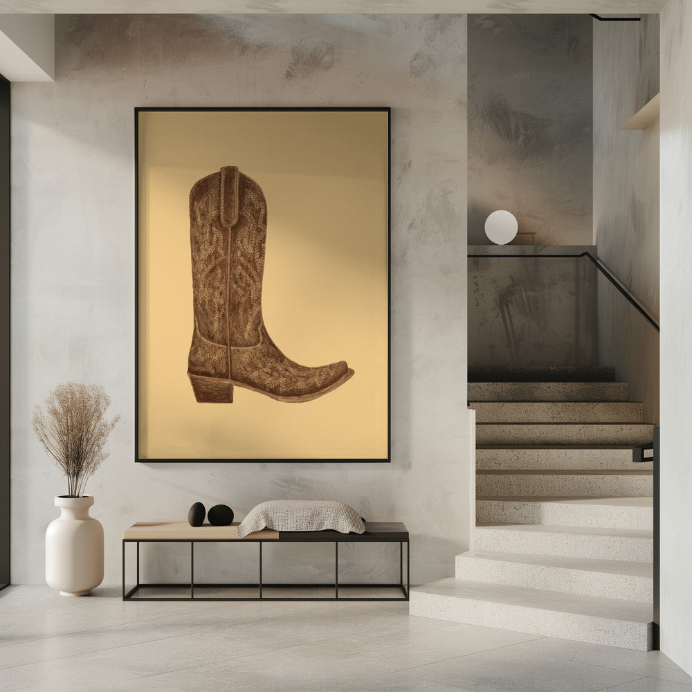 Bruine Cowgirl Laarzen | Poster