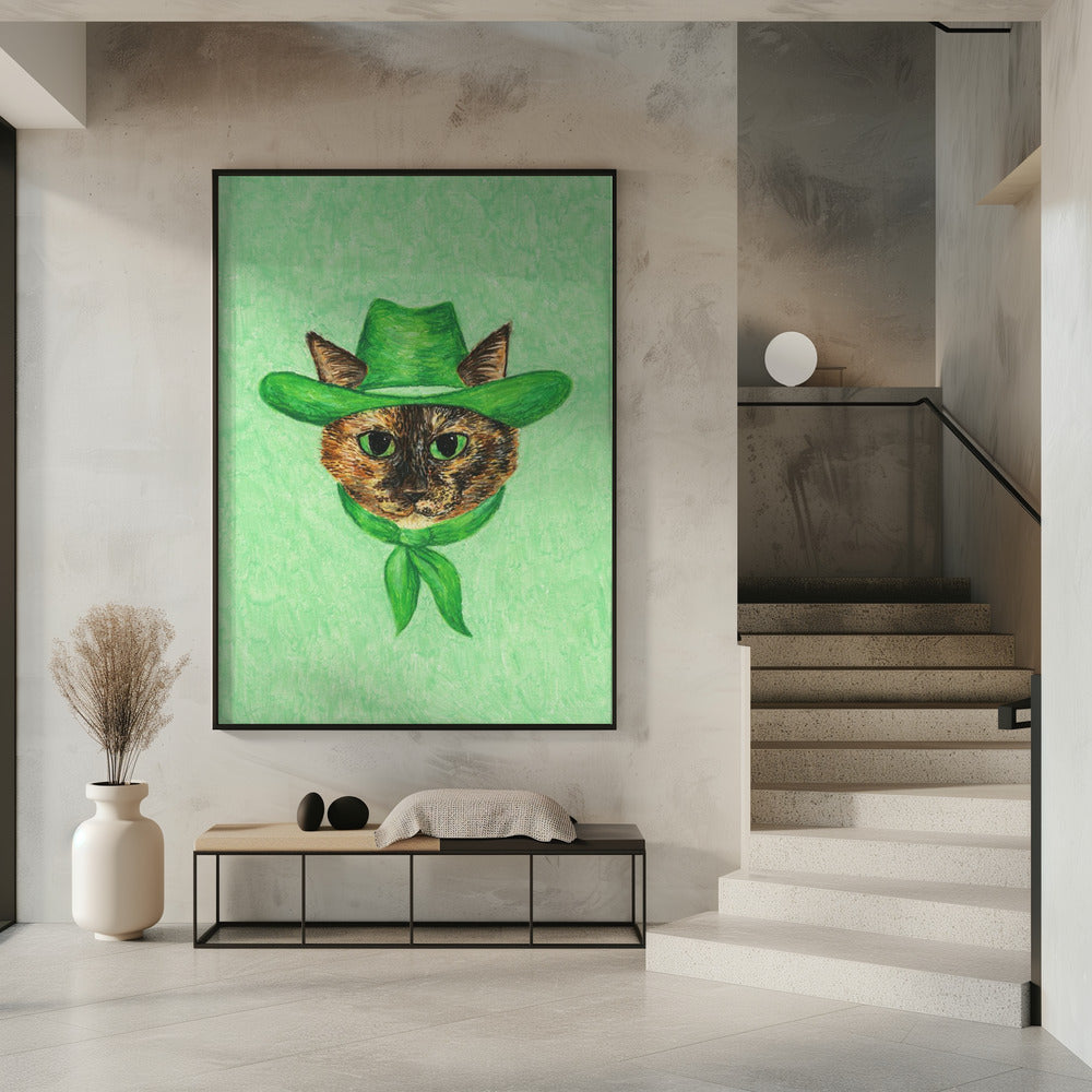 Tilly de Cowgirl Tortie Cat | Poster