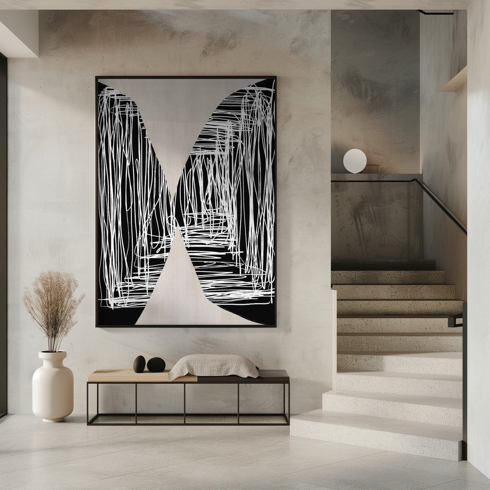 Monochroom doolhof | Poster