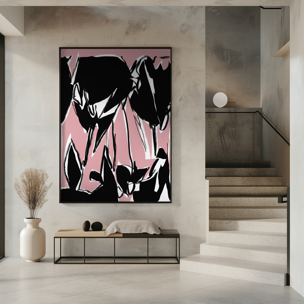 Zwarte roze tulpen | Poster