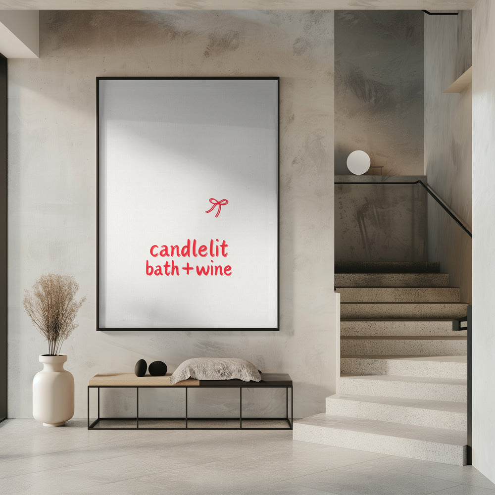 Candlelit bath + Wine | Poster