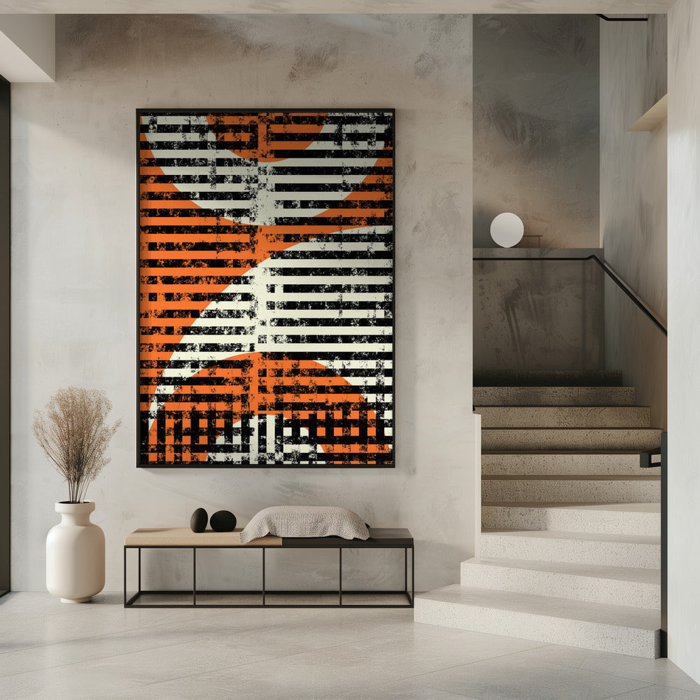 Gestreepte geometrische stroom | Poster