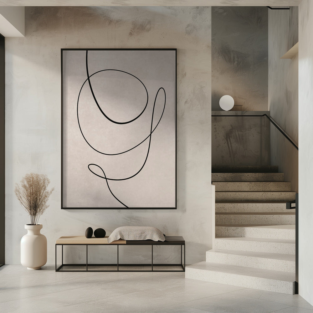 Minimale lijnkunst abstracte tekening 01 | Poster