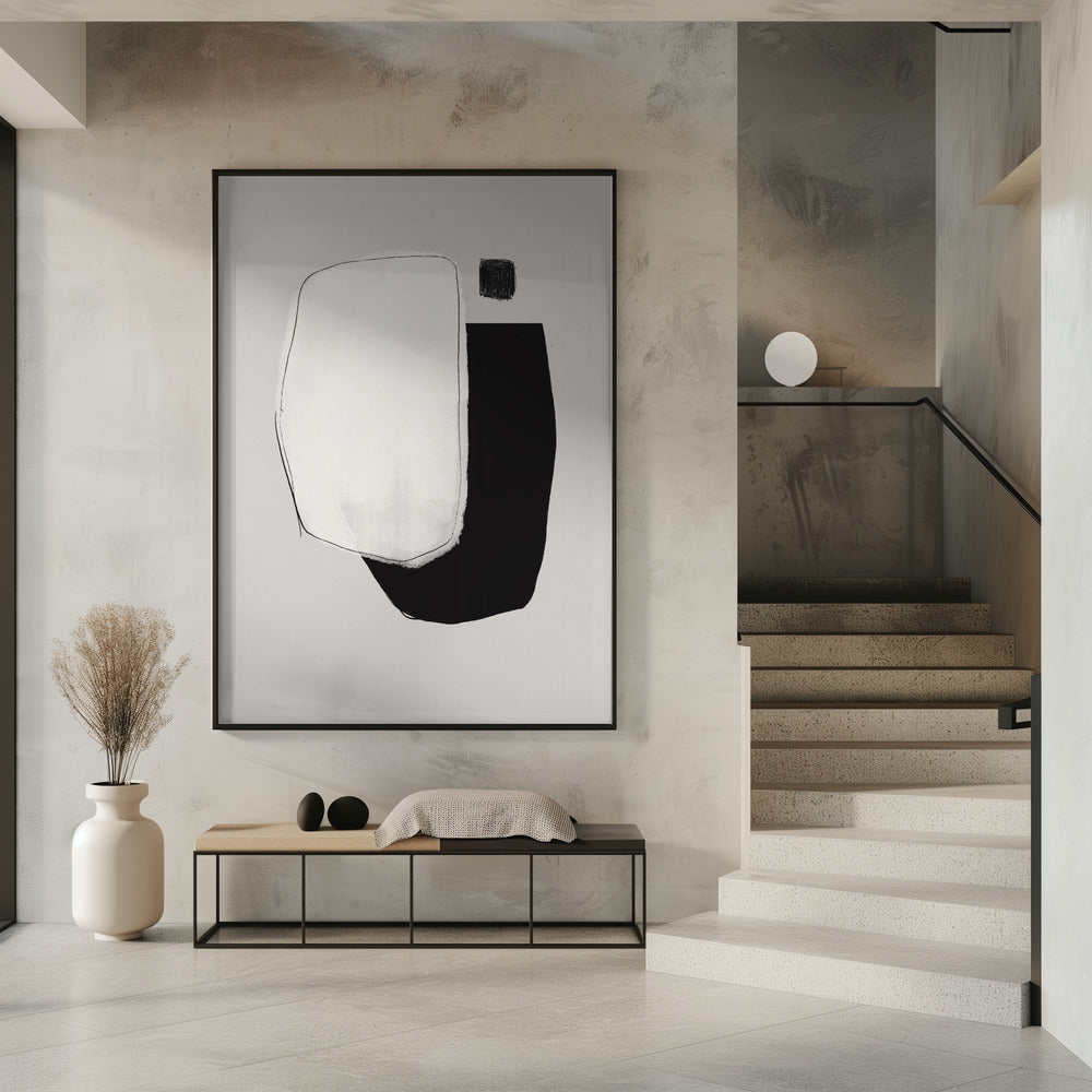 Monochrome vormen en negatieve ruimte | Poster