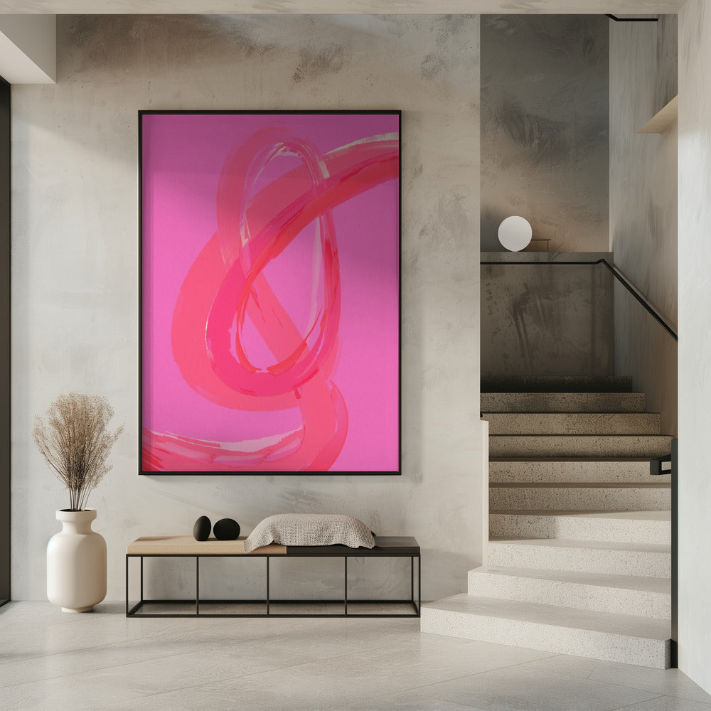 Levendige roze wervelingen | Poster