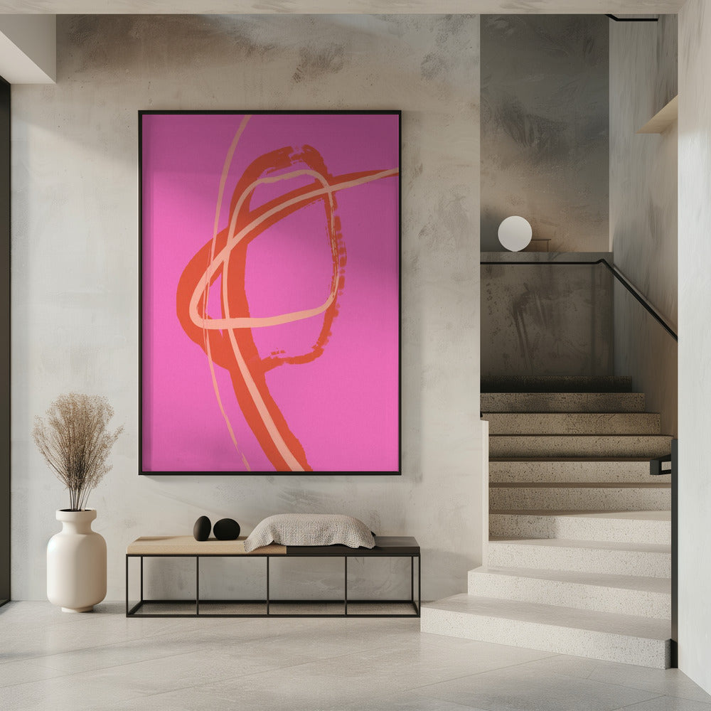 Levendige roze werveling | Poster