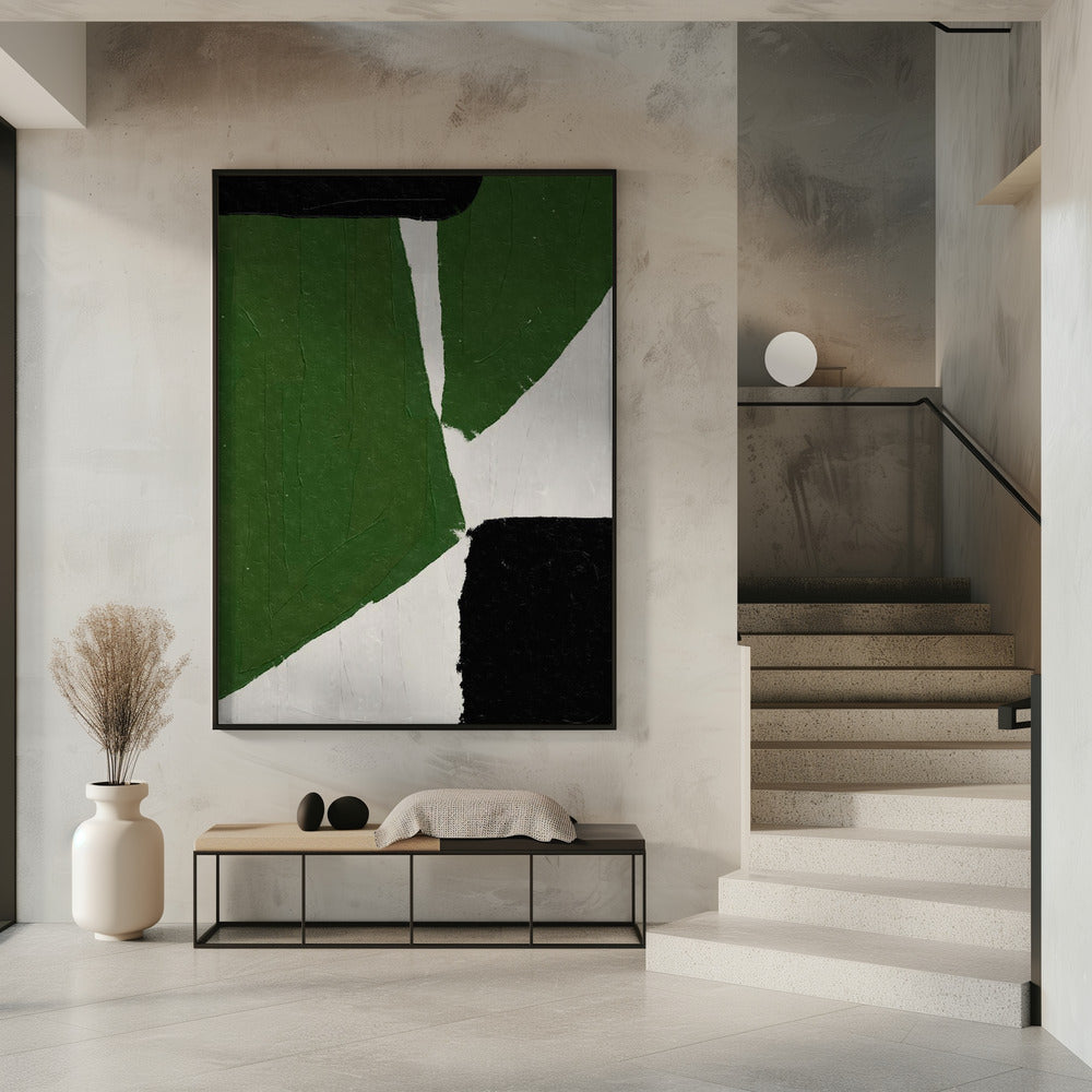 Abstracte groene vormen | Poster