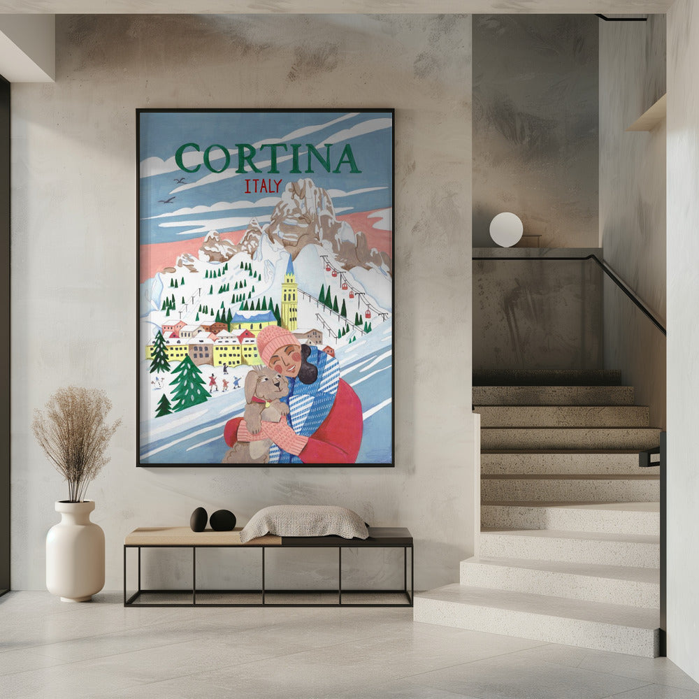 Reisposter Vrouw in Cortina, Italië | Poster
