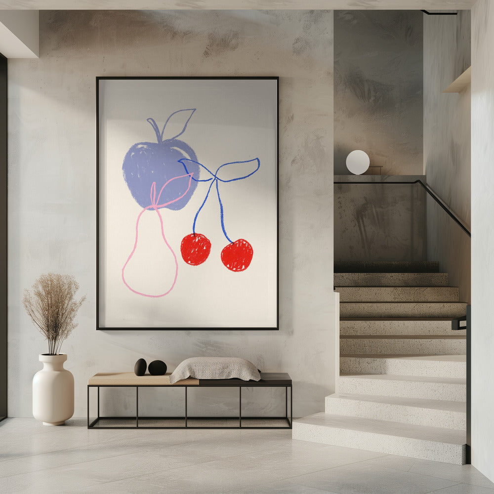 Appel, kers en peer | Poster