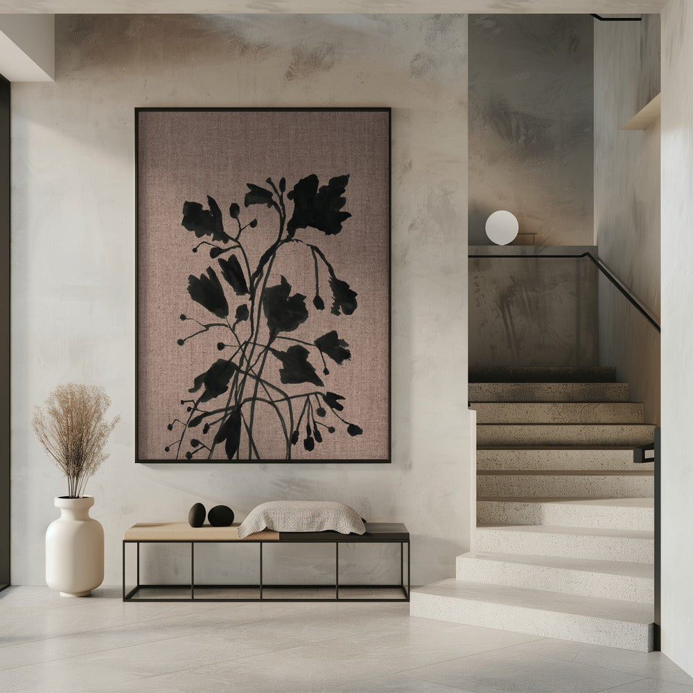 Zwarte bloemen II | Poster