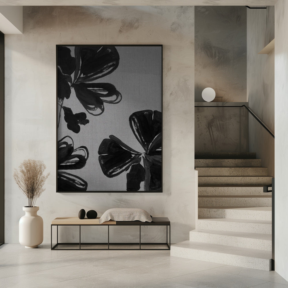 Zwarte bloemen 4 | Poster