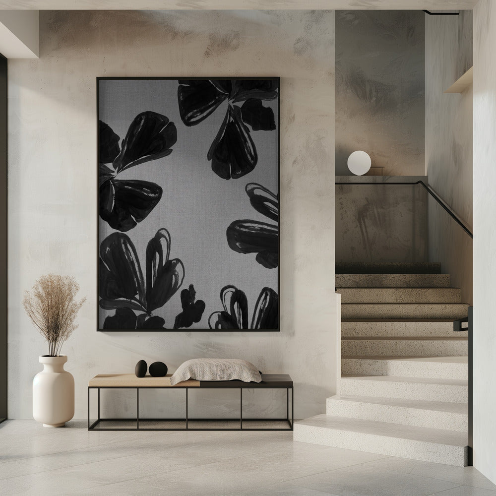 Zwarte bloemen 5 | Poster