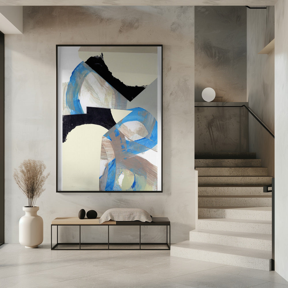 Blauw Neutraal Beige Zwart 1 | Poster
