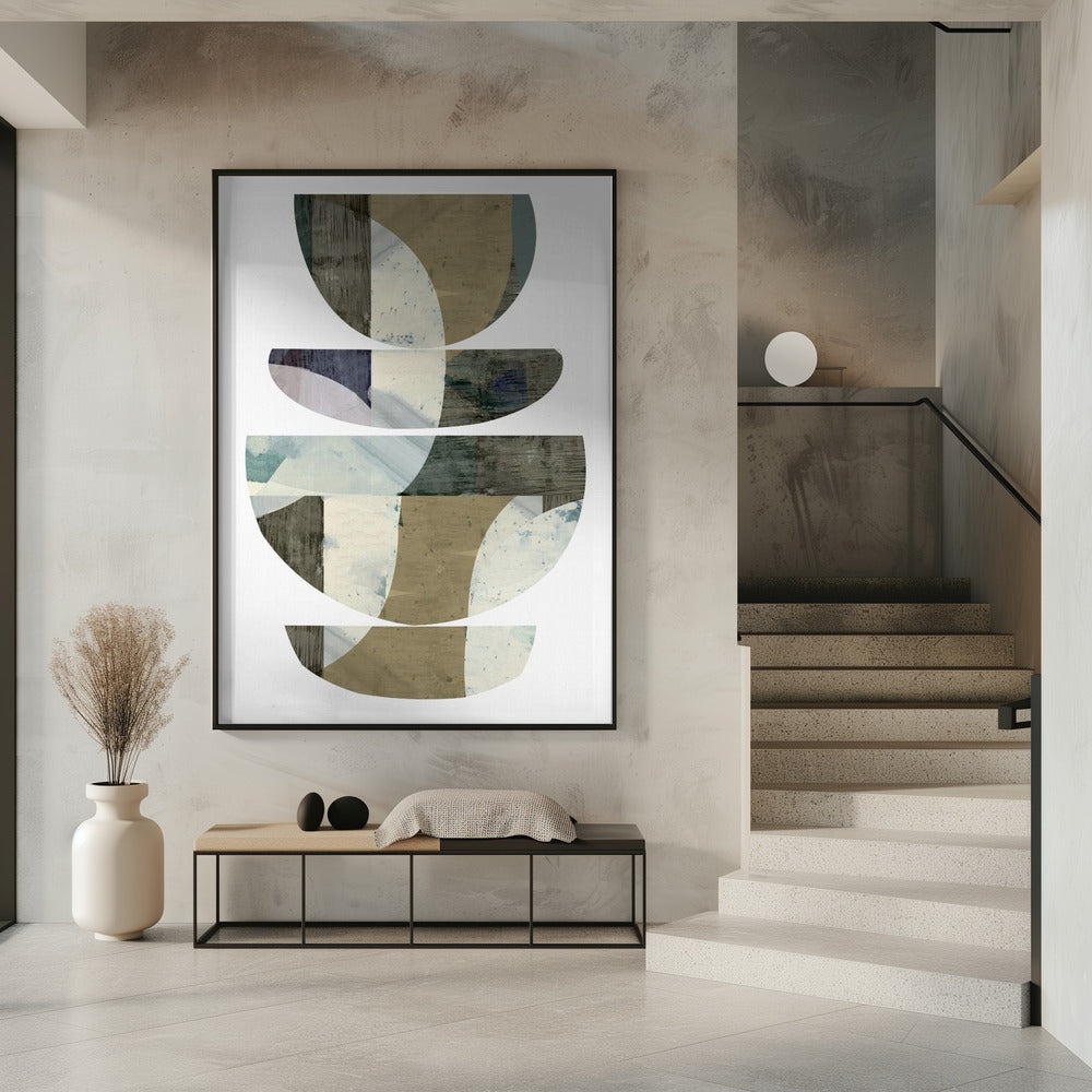 Blauwe halve cirkels III | Poster