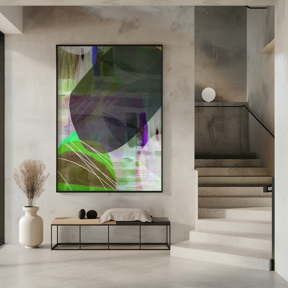 Abstracte groene vormen 1 | Poster