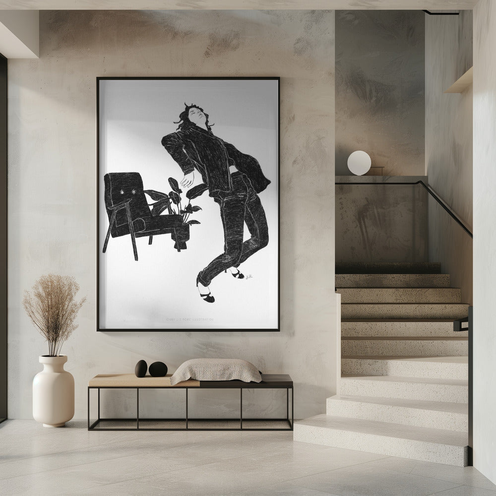 Jlr Dancingathome6 Zwart-wit exemplaar | Poster