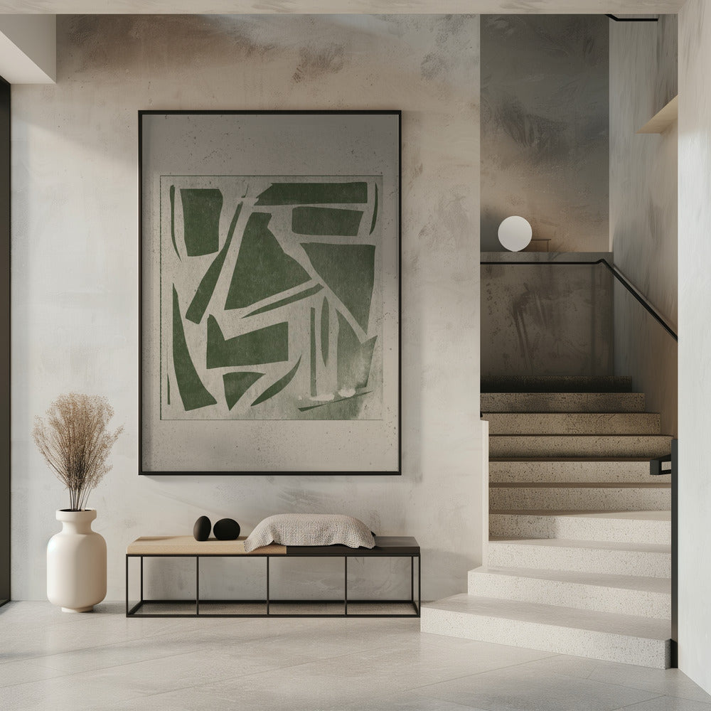 Green Geometric Maze | Poster