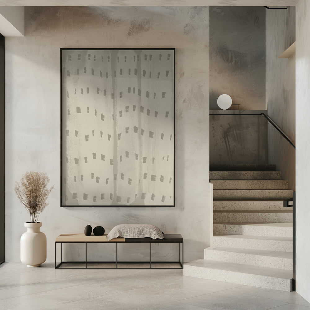 Soft Wave Rhythm – Wabi-Sabi Pattern in Beige | Poster