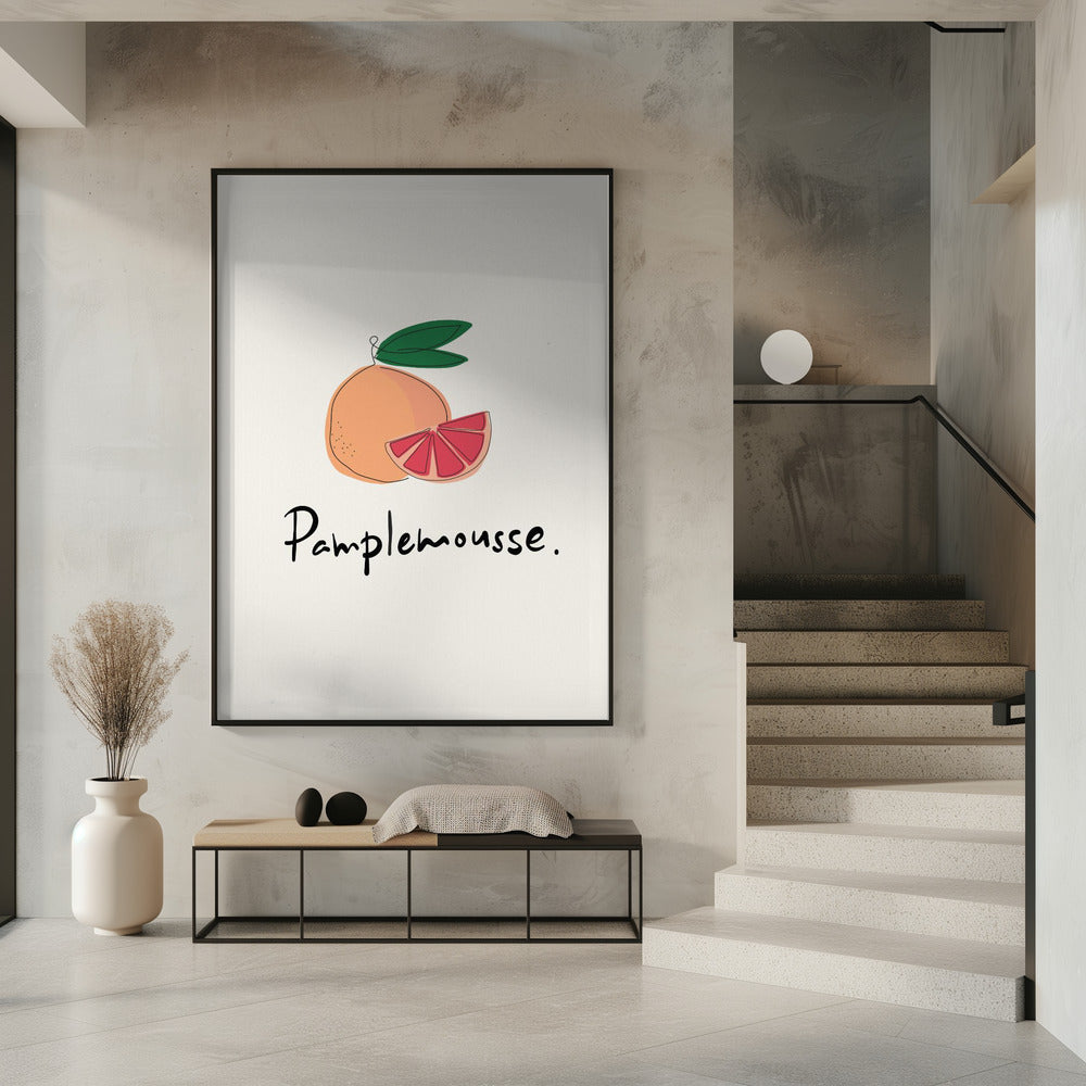 Moderne Franse fruitcollectie "Grapefruit / Pompelmoes" | Poster